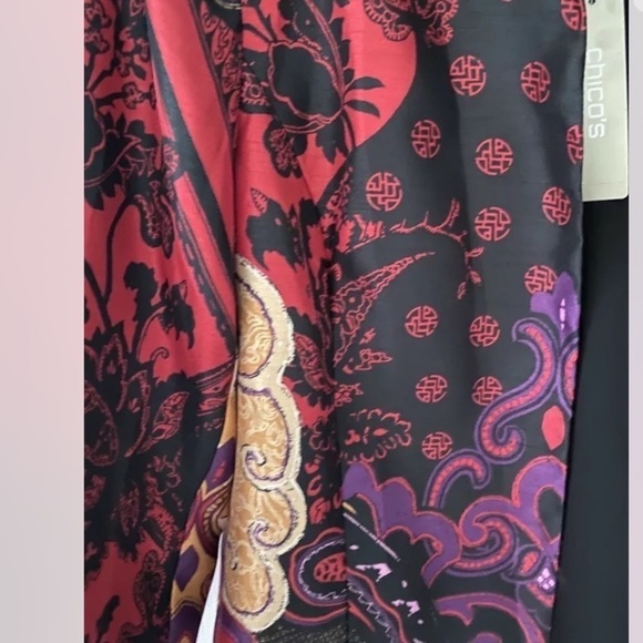 Chico's Colorful Lightweight Open 3/4 Sleeve Blazer Jacket Sz 0 (US S or 4) - Picture 7 of 9